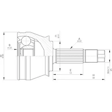 Шрус граната OPEN PARTS DE Z13 CVJ5595.10 2772082 XICQRO9 изображение 0