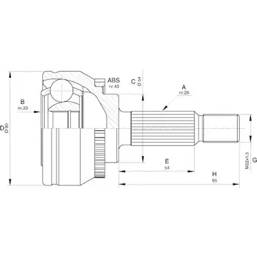 Шрус граната OPEN PARTS CVJ5600.10 SPCWKZ3 2772087 0 Z14YBO