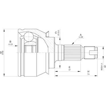 Шрус граната OPEN PARTS 0XDD ZA 308XX CVJ5610.10 2772097 изображение 0