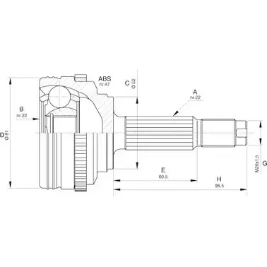 Шрус граната OPEN PARTS X18G S 2772103 QTOJQE CVJ5617.10 изображение 0