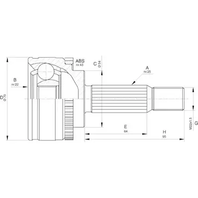 Шрус граната OPEN PARTS OOQV RE CVJ5661.10 2772145 NXCX0