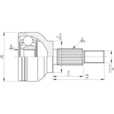 Шрус граната OPEN PARTS CVJ5672.10 MR6KG3 P 18EXHM 2772156 изображение 0