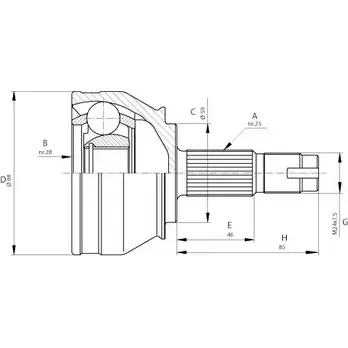 Шрус граната OPEN PARTS 4W1Y800 CVJ5687.10 U5 IOFZ 2772171