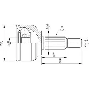 Шрус граната OPEN PARTS CVJ5688.10 LN21 K 2772172 VOXT5L изображение 0