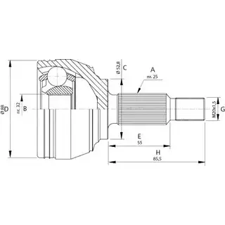 Шрус граната OPEN PARTS QV21 I CVJ5697.10 Y3TAM 2772181