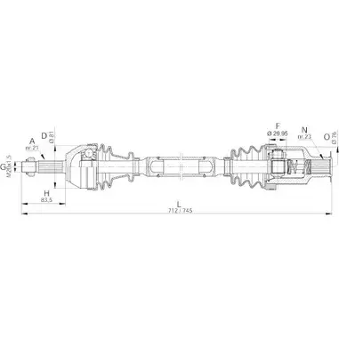 Приводной вал OPEN PARTS DRS6065.00 EPBL4O 2772247 KMQG 6E1