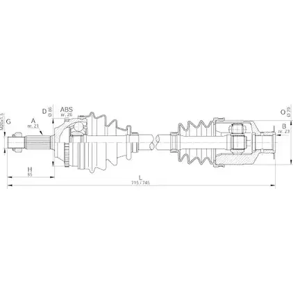 Приводной вал OPEN PARTS DRS6067.00 3 EJ4Q 2772249 R5FMAAQ
