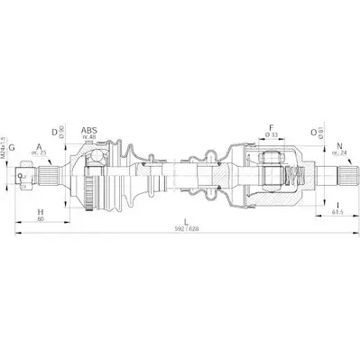 Приводной вал OPEN PARTS P8J44 W 2772271 DRS6129.00 9JZXS изображение 0