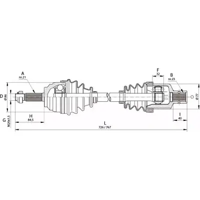 Приводной вал OPEN PARTS 2772276 WKBFI6 K O7VVPT DRS6134.00
