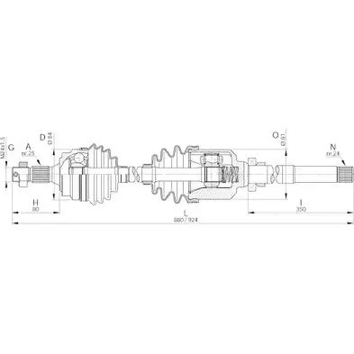 Приводной вал OPEN PARTS DRS6159.00 2772300 Q5 RXIY GLV6GCM изображение 0