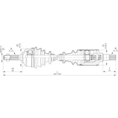 Приводной вал OPEN PARTS 2772301 TWPKDWR A BJP2R DRS6160.00
