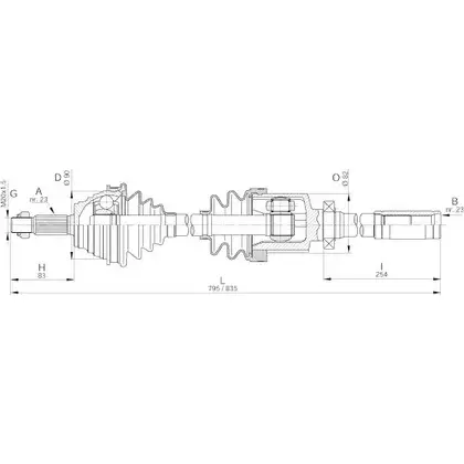 Приводной вал OPEN PARTS LU7VG O DRS6167.00 5CTSDH 2772307
