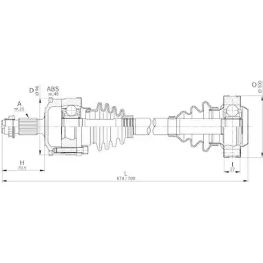 Приводной вал OPEN PARTS DRS6188.00 1V731RJ 2772326 X7 KQ0U2