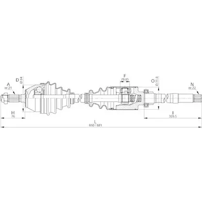 Приводной вал OPEN PARTS 2772337 8YY77JF B IMZ8QY DRS6199.00 изображение 0