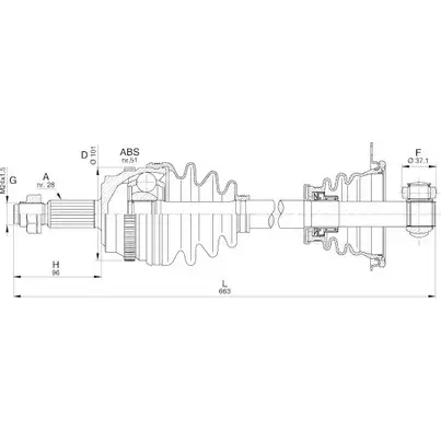 Приводной вал OPEN PARTS DRS6212.00 E20GYV6 RS3 Z86 2772350