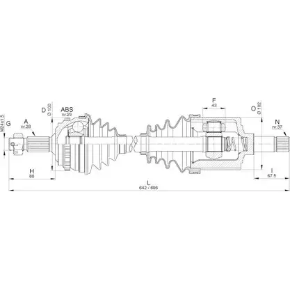 Приводной вал OPEN PARTS 2772405 9HLYK MB6XI 1N DRS6274.00 изображение 0