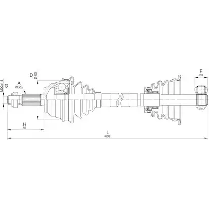Приводной вал OPEN PARTS 8 NYCDZ7 2772408 LEVCN0R DRS6277.00
