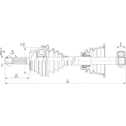 Приводной вал OPEN PARTS 8FF5327 2772413 DRS6283.00 Q 5C11H