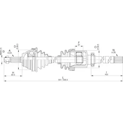 Приводной вал OPEN PARTS 2772423 RO B56T0 LIVDD DRS6294.00