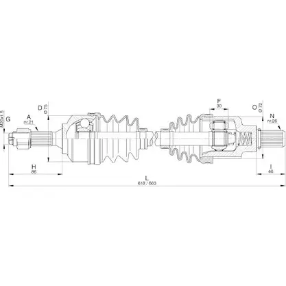 Приводной вал OPEN PARTS 9T HMNY8 5LHQJTP 2772442 DRS6313.00