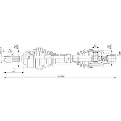 Приводной вал OPEN PARTS WV B82RV 2772443 OPKYZ DRS6314.00 изображение 0