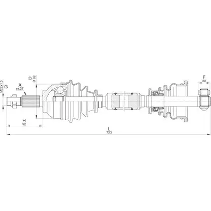Приводной вал OPEN PARTS 430NG L 16PAFDV 2772446 DRS6317.00 изображение 0