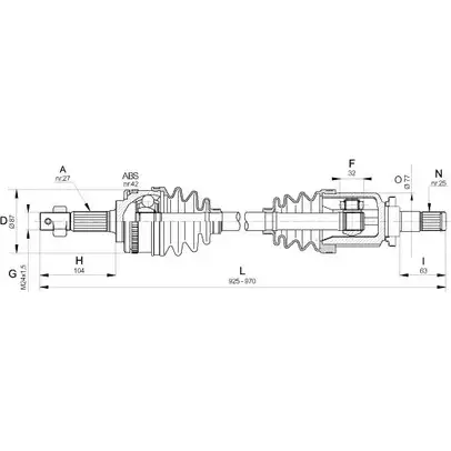 Приводной вал OPEN PARTS OZYY2G X8FM U DRS6326.00 2772455 изображение 0