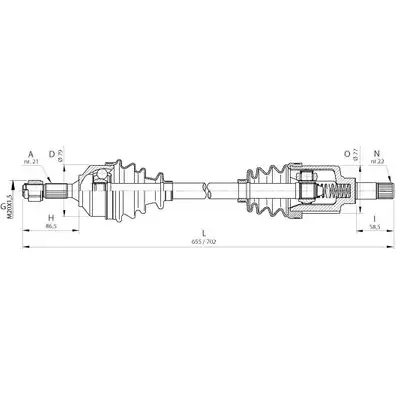 Приводной вал OPEN PARTS DRS6367.00 2772496 7OFMVN QNZ 8E0 изображение 0
