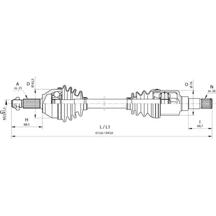 Приводной вал OPEN PARTS DRS6374.00 K9T 3IR 2772502 NYYZZZ