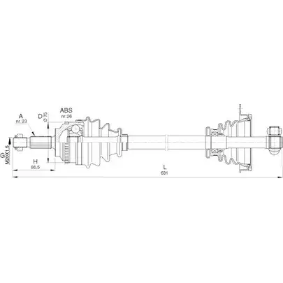 Приводной вал OPEN PARTS DRS6399.00 MOVQ29 P 2772526 7LIK4S