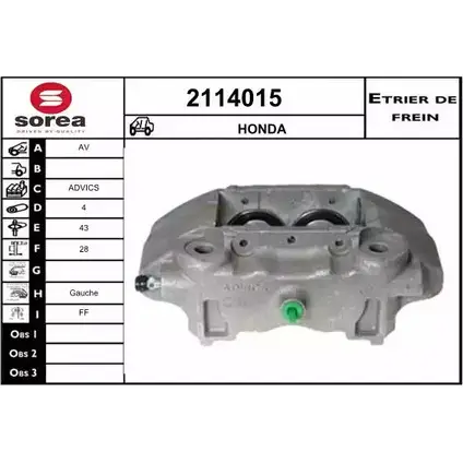 Тормозной суппорт EAI QV95 HUO 2114015 2796345 3596404501207