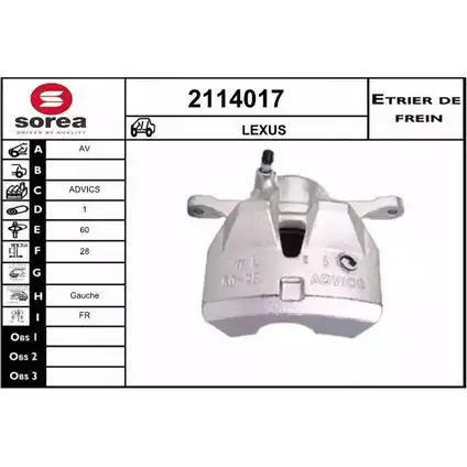 Тормозной суппорт EAI S93I H1 3596404501405 2114017 2796347 изображение 0