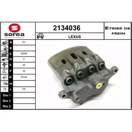 Тормозной суппорт EAI 2796388 6P K2L3T 2134036 3596404007600 изображение 0