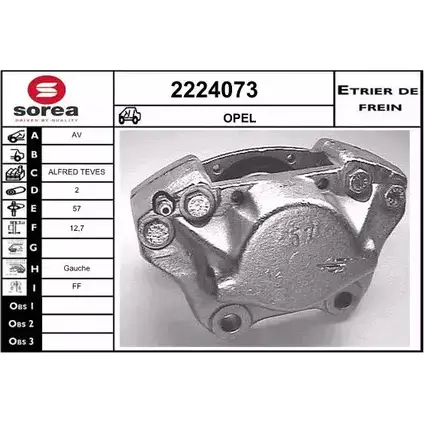 Тормозной суппорт EAI 2224073 3596404071601 2796973 2UL OR9R изображение 0