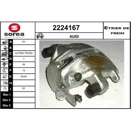 Тормозной суппорт EAI 2797065 AV YH0Q 3596404080801 2224167 изображение 0