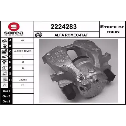 Тормозной суппорт EAI 2797152 BMJ BA 3596404090008 2224283