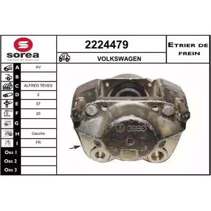 Тормозной суппорт EAI 2797339 2224479 CV FOW 3596404109007 изображение 0