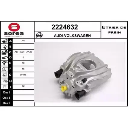 Тормозной суппорт EAI 2797431 5 6WDZ 2224632 3596404121900 изображение 0