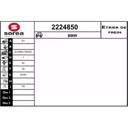 Тормозной суппорт EAI 2797559 2224850 3596404140307 3 D4RC6Q