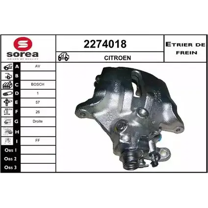 Тормозной суппорт EAI 2274018 FNT RP 3596404213506 2798273