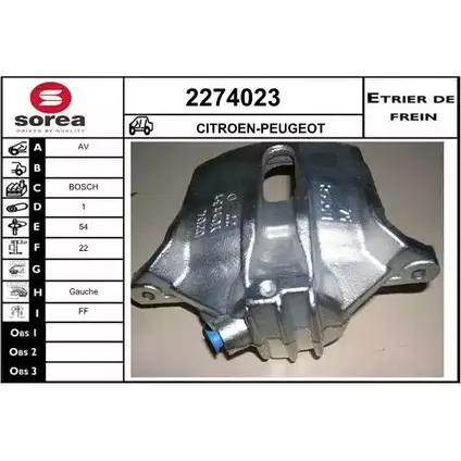 Тормозной суппорт EAI BE G9E 2274023 2798278 3596404214008 изображение 0