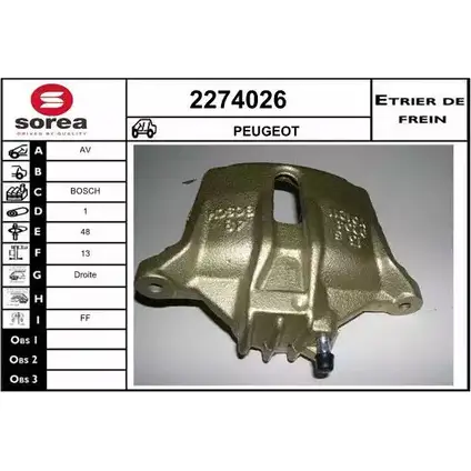Тормозной суппорт EAI 965FEA 0 2798281 2274026 3596404214305