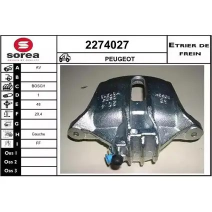 Тормозной суппорт EAI 3596404214404 2798282 2274027 I9G9 YSM