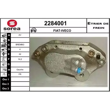 Тормозной суппорт EAI 3596404229606 2798433 4 U3X3JD 2284001