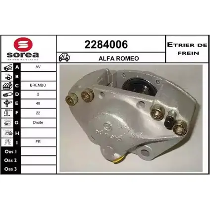 Тормозной суппорт EAI 2284006 3596404230107 2798438 8F 19K изображение 0