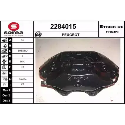 Тормозной суппорт EAI 129N B 2284015 2798445 3596404230800 изображение 0