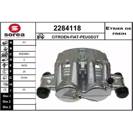 Тормозной суппорт EAI 3596404238103 2798504 B9 YYX 2284118