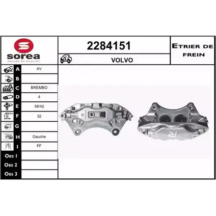 Тормозной суппорт EAI 2284151 2COV N 3596404241202 2798523