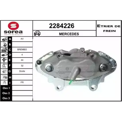 Тормозной суппорт EAI 3596404507704 2798569 2284226 LYT1 4ZN изображение 0