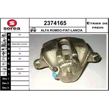 Тормозной суппорт EAI J JGFM 3596404279007 2798843 2374165